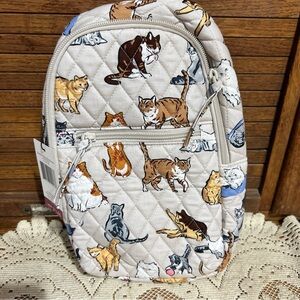 NWT Vera Bradley Essential Sling Backpack Cats Life